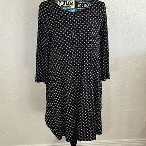 Nicole Miller Black and White Patterned Dress